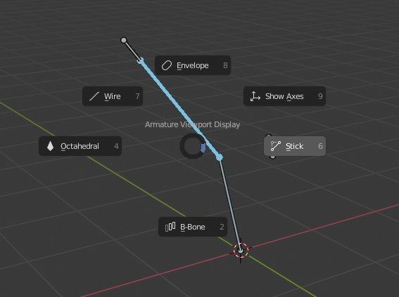 Armature display pie menu