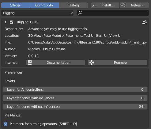 Settings Panel